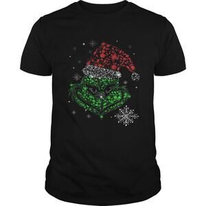Santa Grinch Diamond Face Christmas Shirt